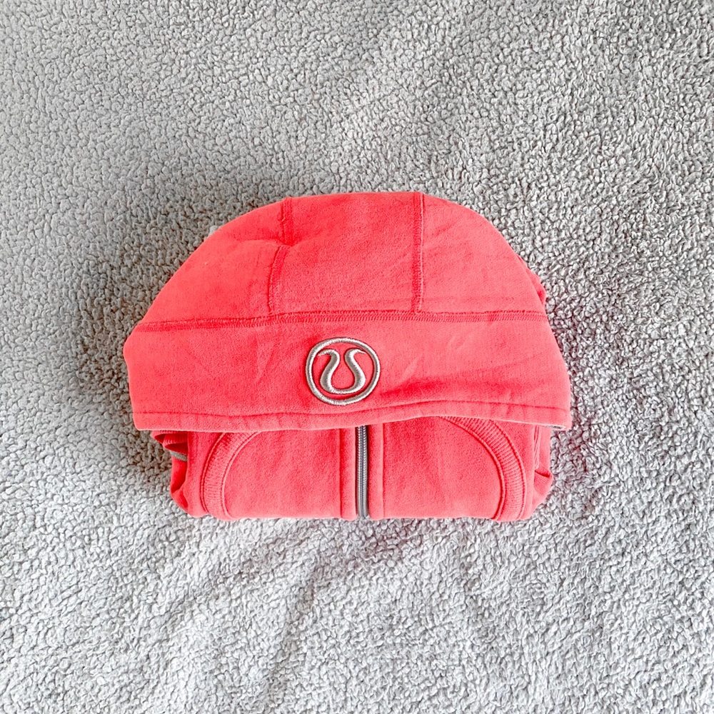 red and grey scuba hoodie